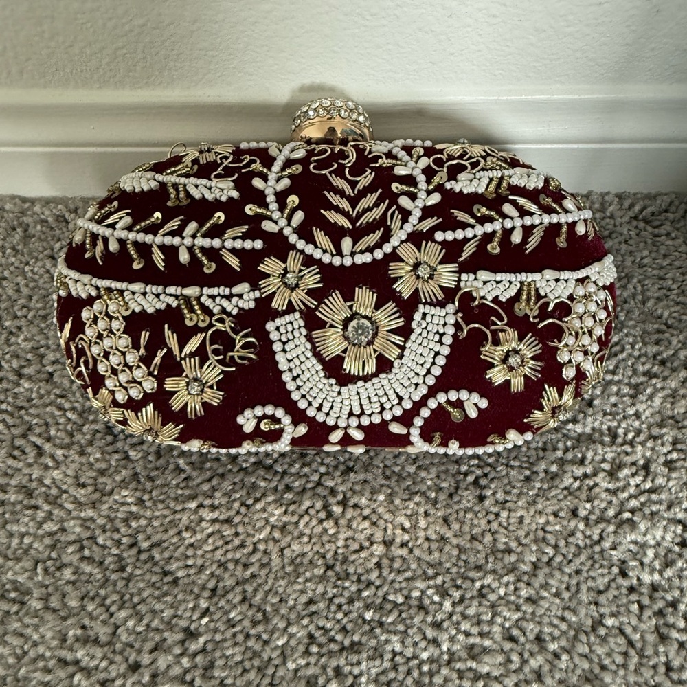 Indian Pakistani Beaded & Embroidered Clutch
